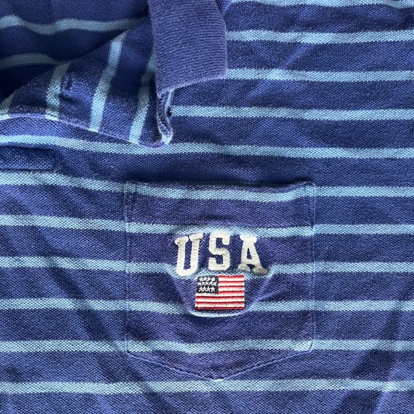 Vintage Ralph Lauren striped polo. USA blue striped. #polo #ralphlauren #usa - Picture 3 of 4